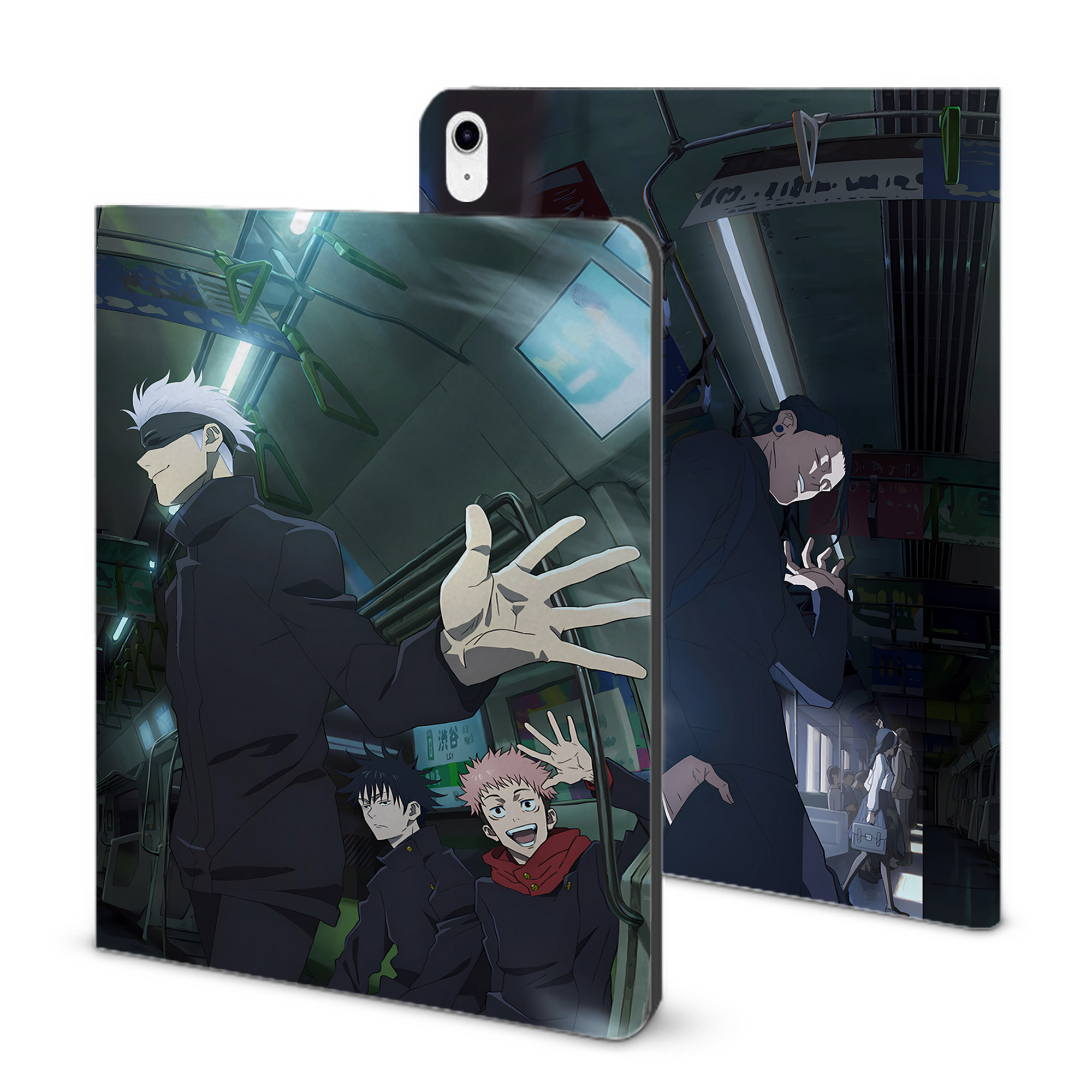 （画像用） 呪術廻戦 Jujutsu Kaisen IPad ケース ブック型 PUレザー TPU 耐衝撃 軽量 薄型 ペン収納なし 全面保護 IPad 各モデル対応